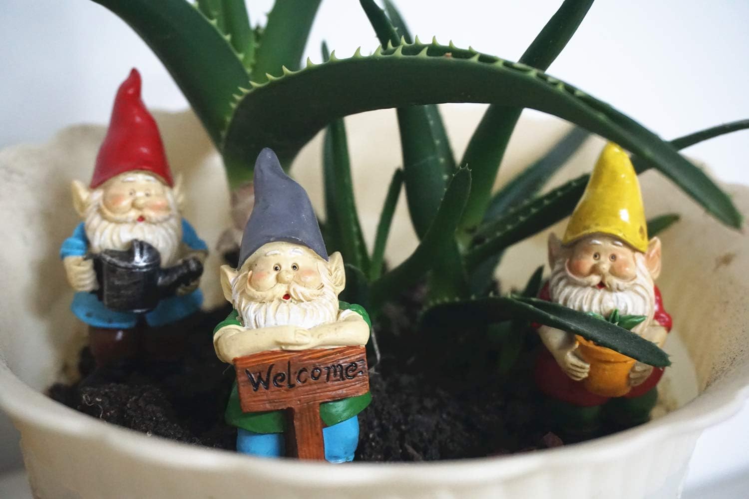 3Pcs Mini Garden Gnomes Set Fairy Resin Small Decor