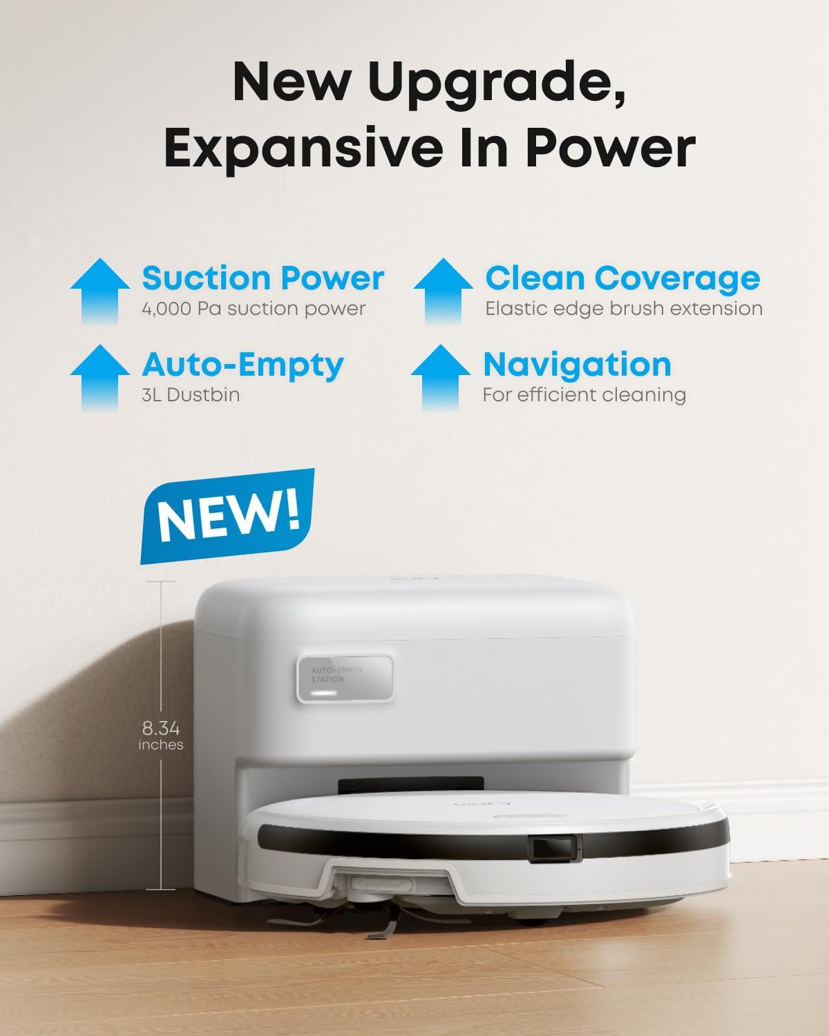 Robot Vacuum Self Empty 4000Pa Slim 2.85in Smart Cleaner