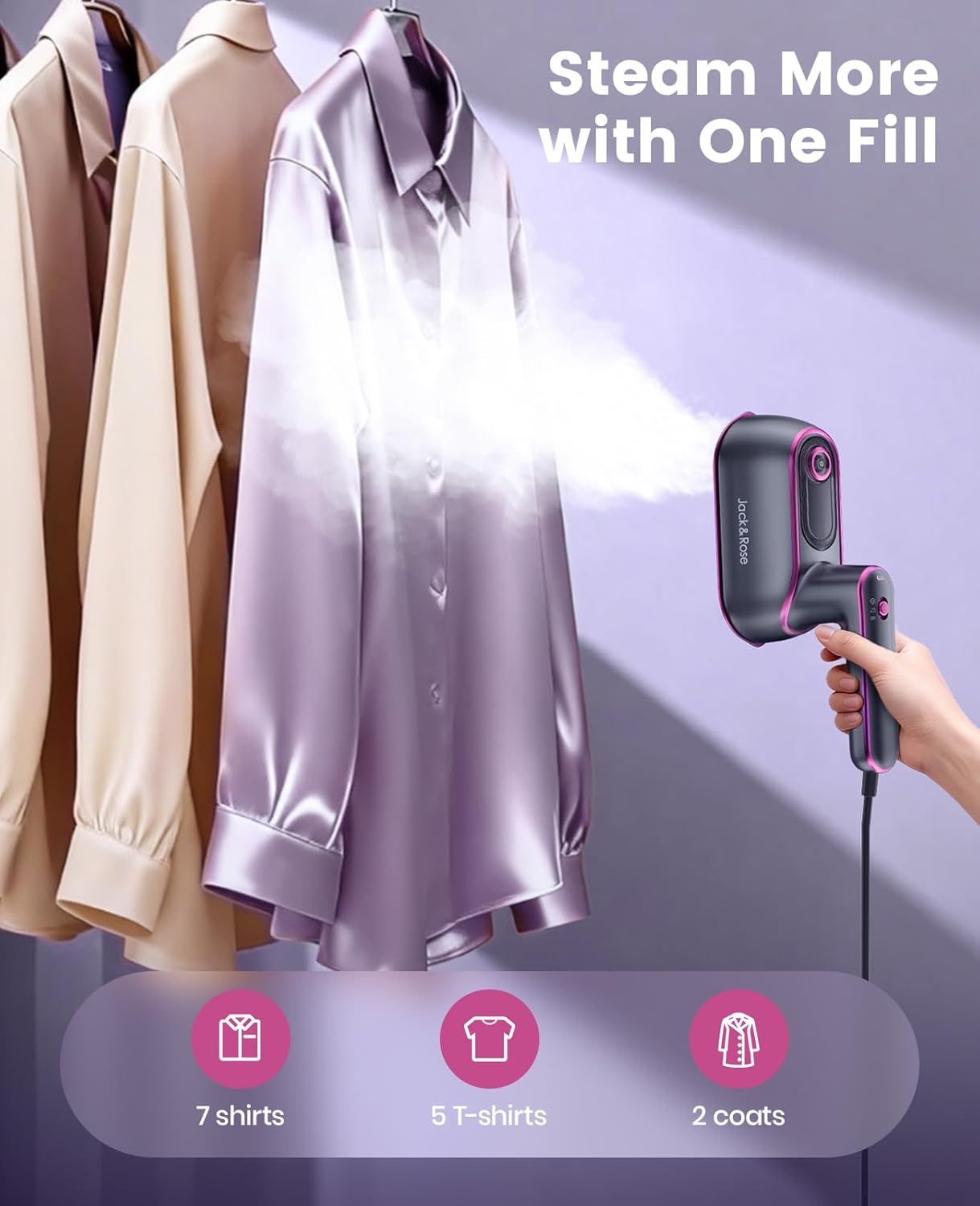 Portable Clothes Steamer Iron Travel Garment Steamer Fast Heat Rotating Handle