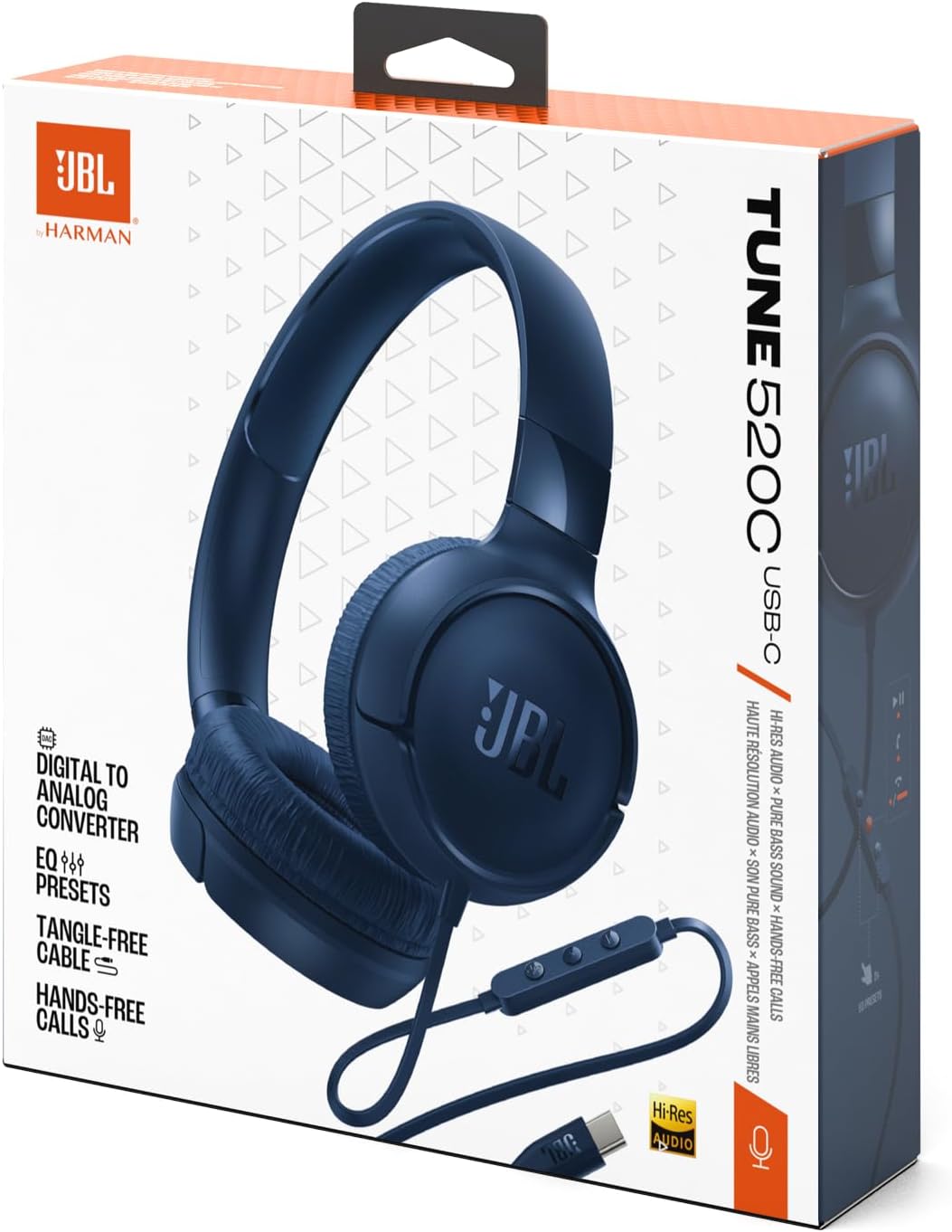 USB C Wired On Ear Headphones Mic Foldable Pure Bass Sound