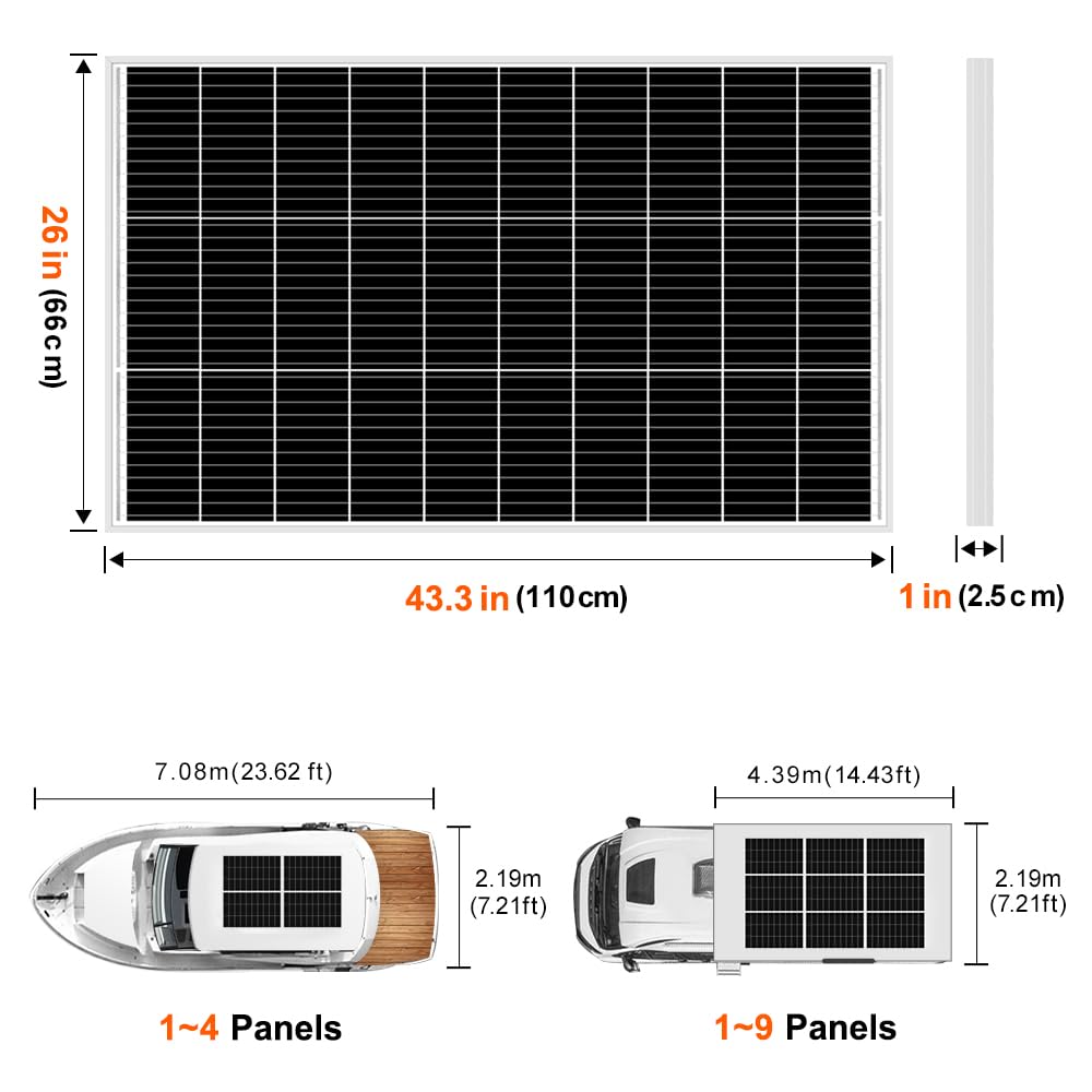 150W 18V Monocrystalline Solar Panel 12V Battery Charger