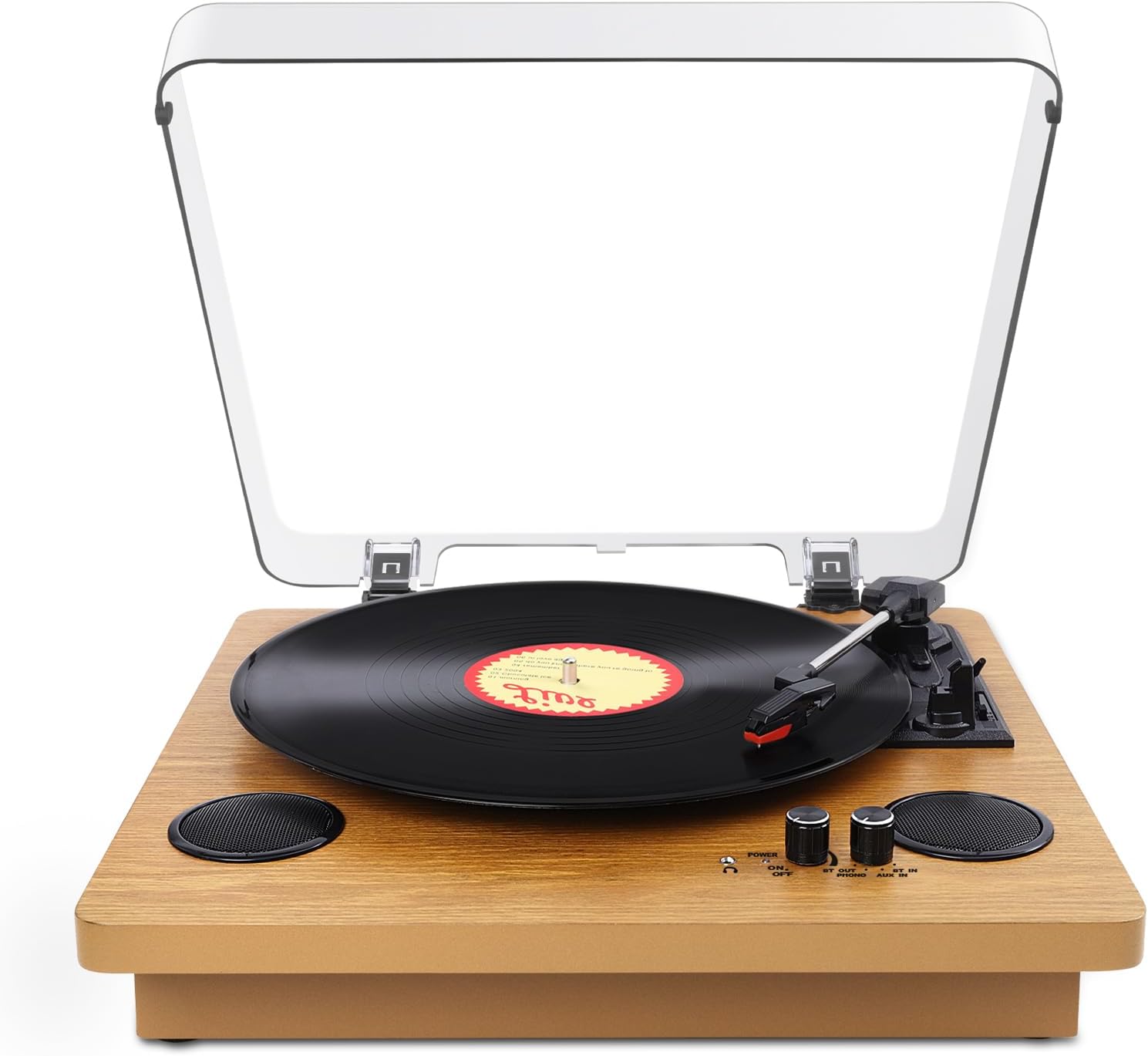 Portable 3-Speed Vinyl Record Player Bluetooth Turntable with Speakers