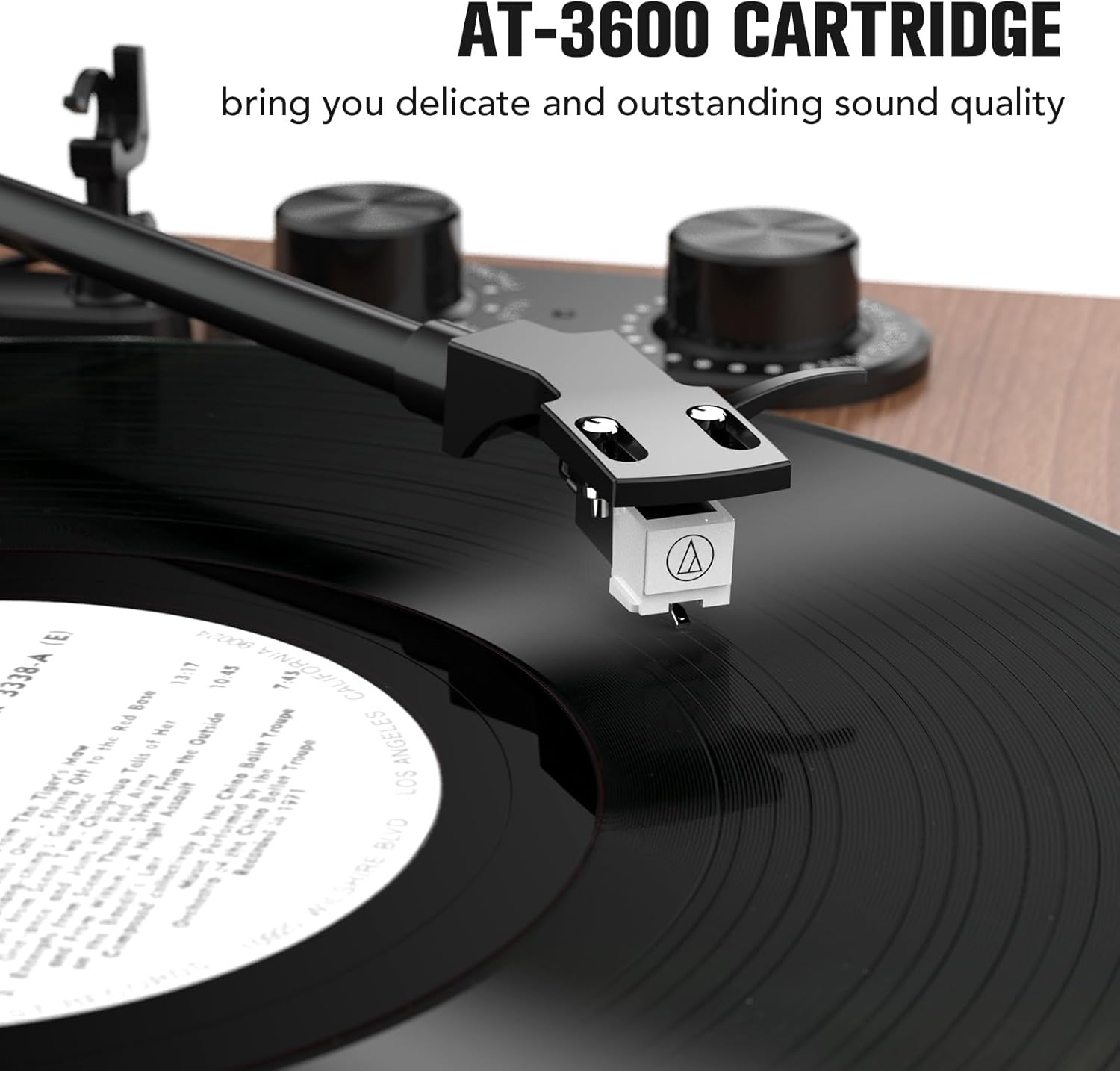 Bluetooth Turntable Hi-Fi System with 40W Speakers, Belt-Drive Vinyl Player