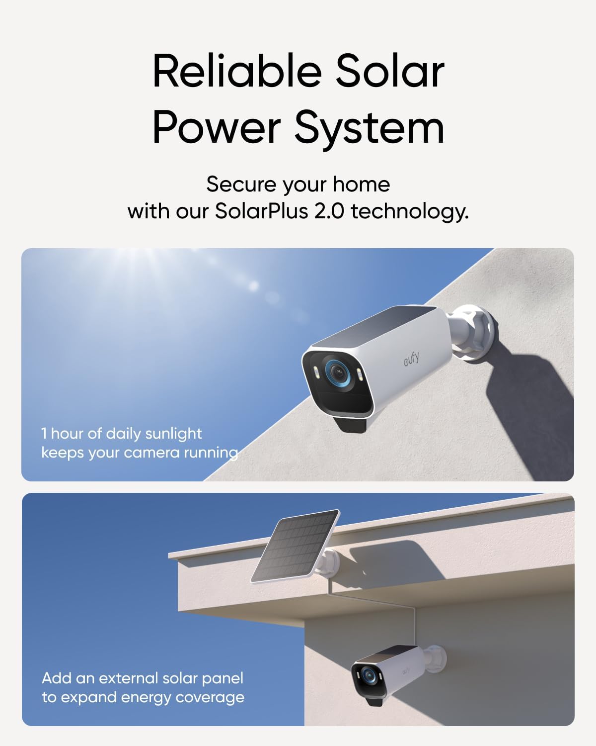 4K Solar Security Camera Outdoor 2 Cam Kit AI No Fee