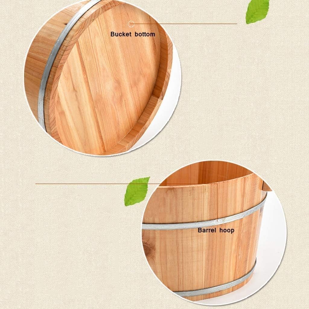 Wooden Foot Bath Barrel Solid Wood Spa Tub Lid Massage Soak