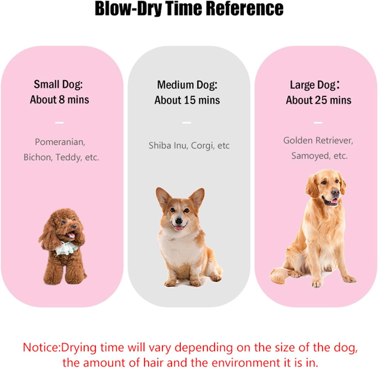 Dog Hair Dryer 2800W Pet Blaster Stepless Speed 4 Nozzle