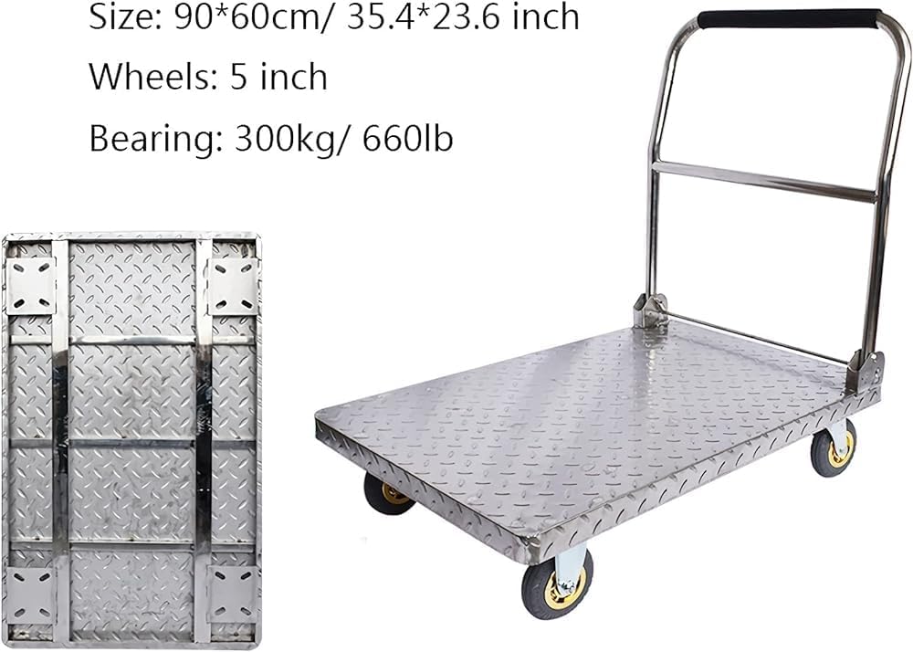 Heavy Duty Stainless Steel Platform Truck Dolly Foldable