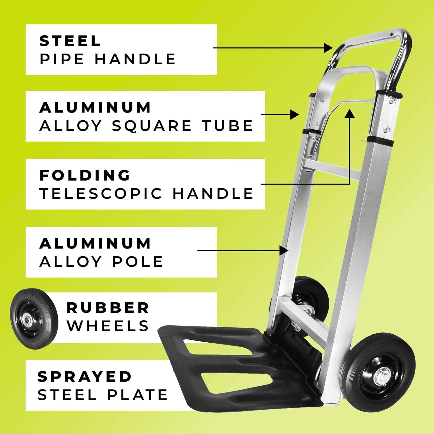 Portable Folding Hand Truck Trolley 90KG Aluminium Cart