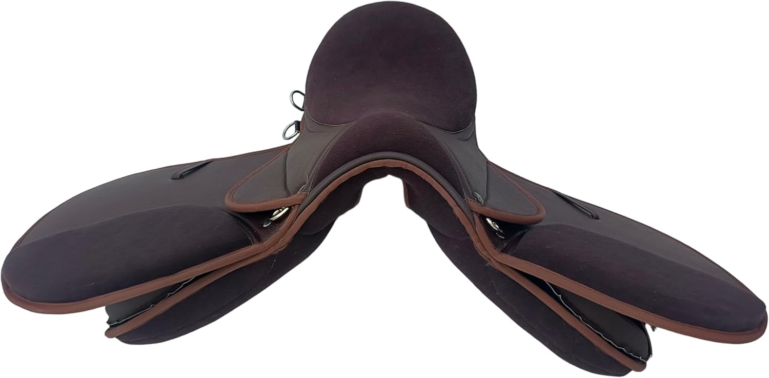 Synthetic GP Horse Saddle 15 Inch Wide Fit Black Brown Suede Seat