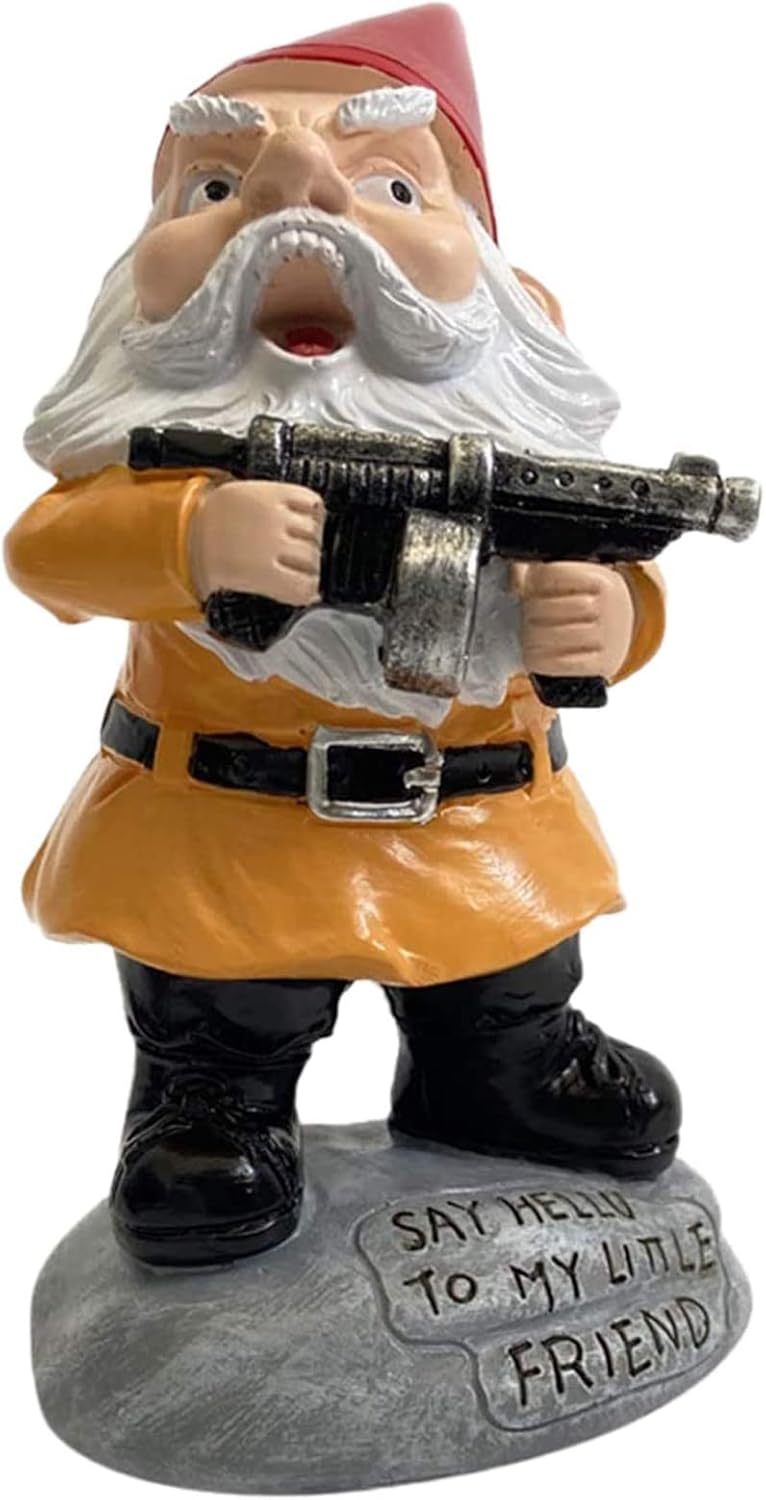 Funny Garden Gnome Statue Resin Outdoor Indoor Decor Figurine