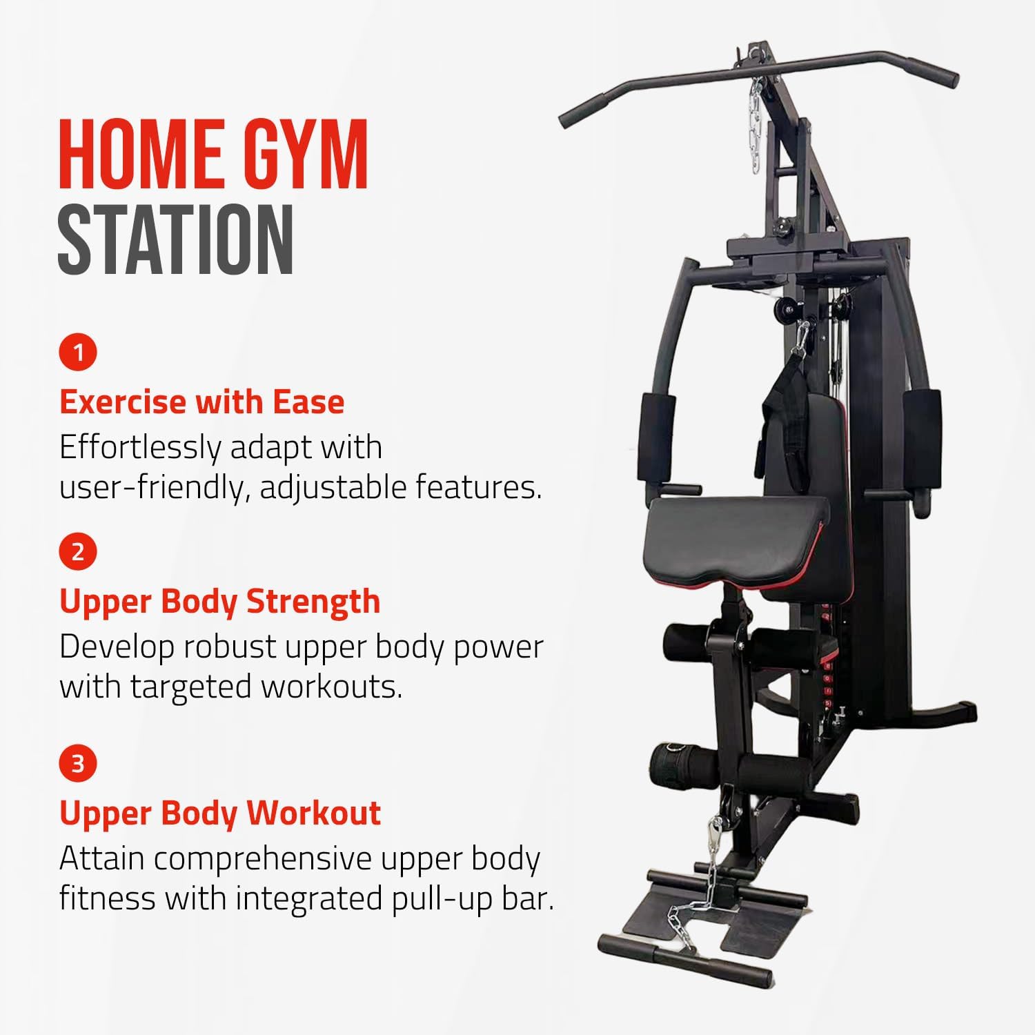 Multi Gym Machine with 72kg Weight Stack Home Strength Trainer