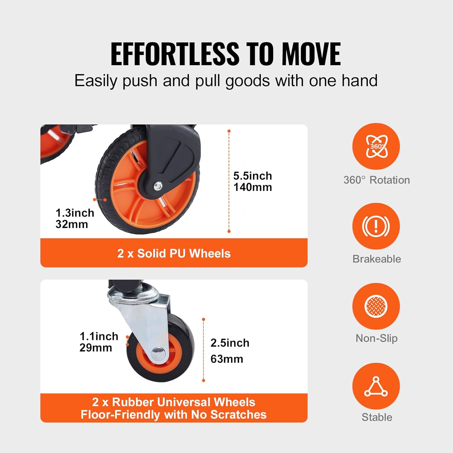 2 In 1 Convertible Hand Truck Dolly 136KG Platform Cart