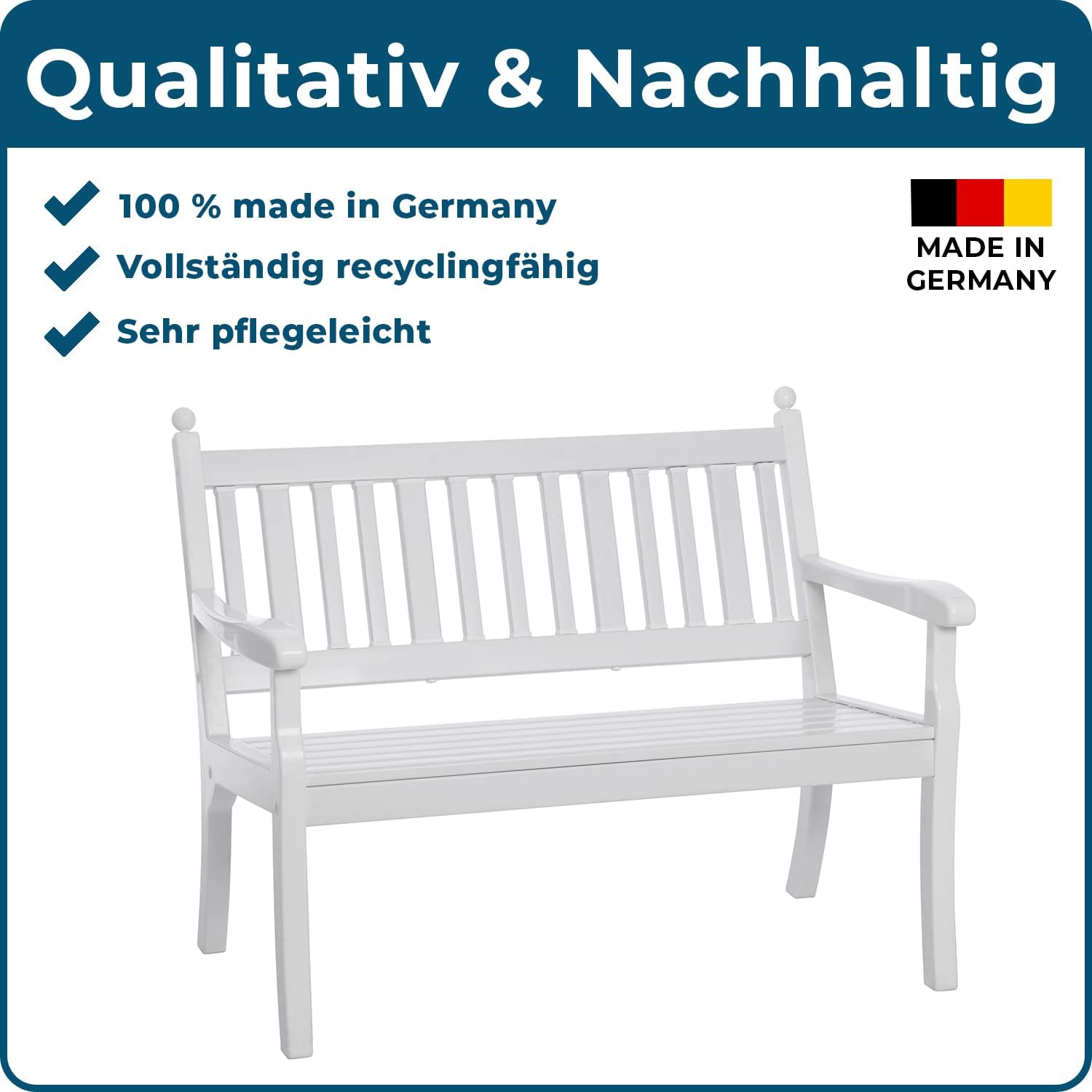 2 Seater Plastic Garden Bench Weatherproof Outdoor Patio Seat