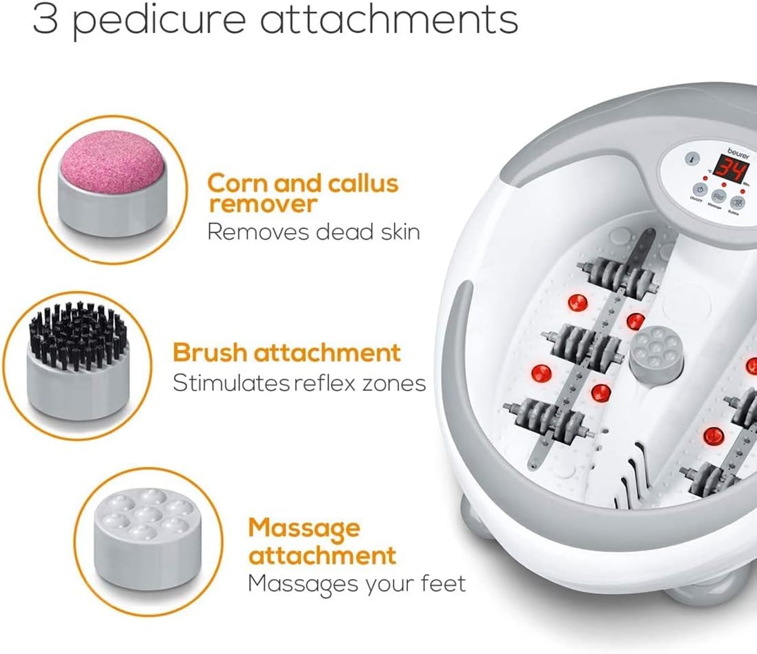 Heated Foot Spa Massager Bubble Vibration Infrared Reflexology Bath