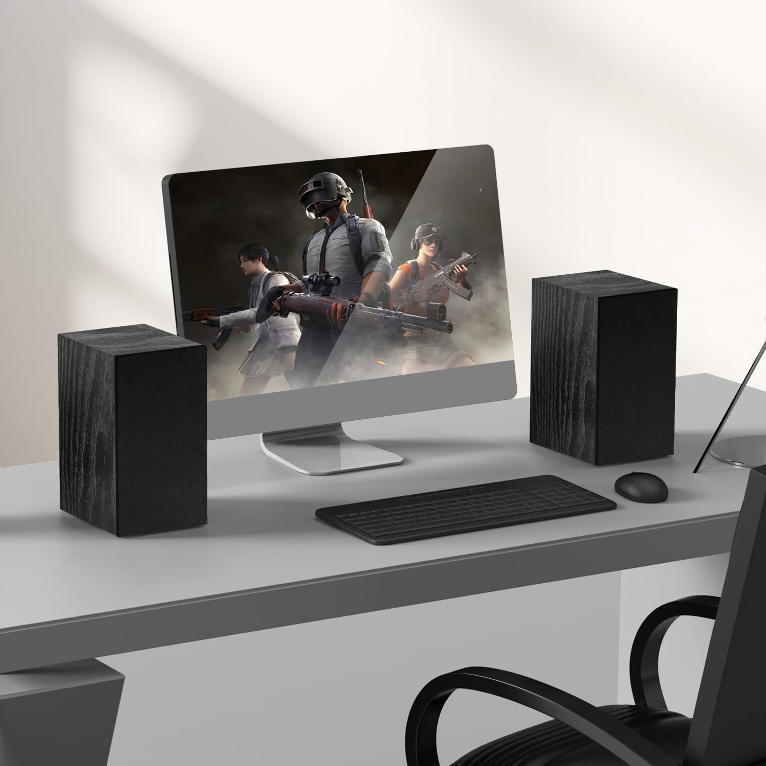 Active Bookshelf Speakers 60W Stereo 4in Woofer PC TV RCA