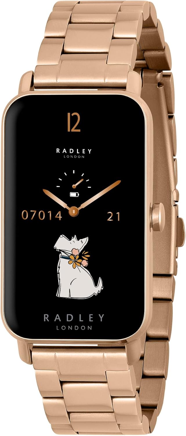 Womens Rose Gold Smart Watch Stainless Steel Strap
