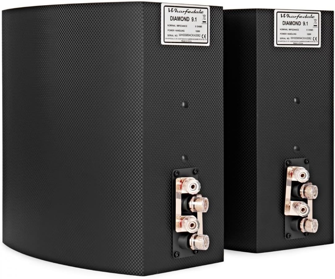 100W Bookshelf Passive Speakers Carbon Fibre HiFi Stereo Pair