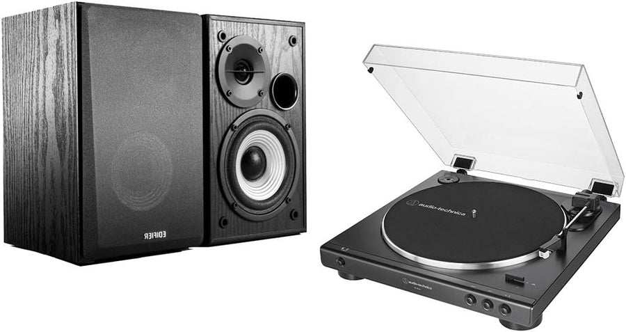 Automatic Turntable with Active Speakers Package Black