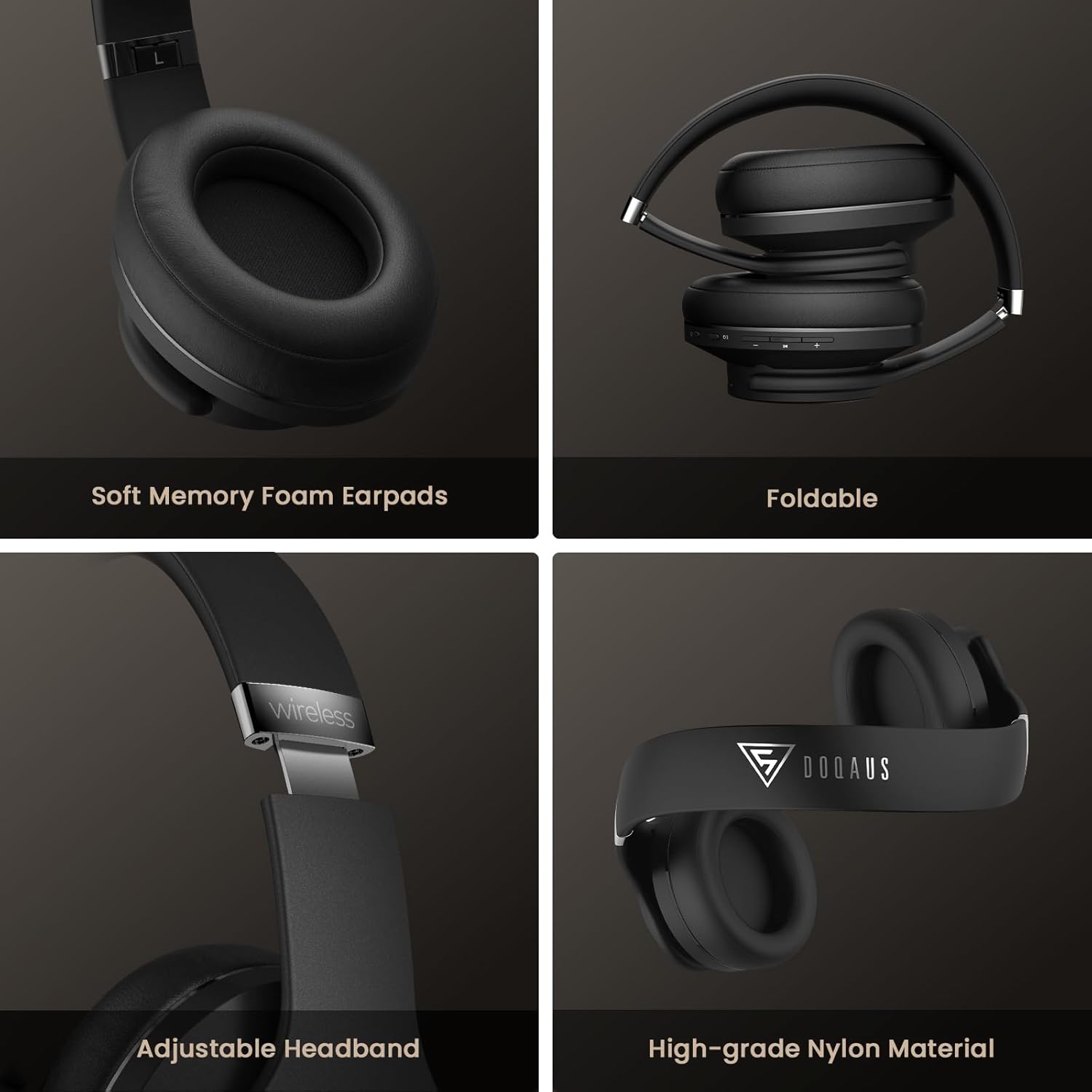 Bluetooth Over Ear Headphones 90H Playtime Foldable Wireless Mic 9 EQ