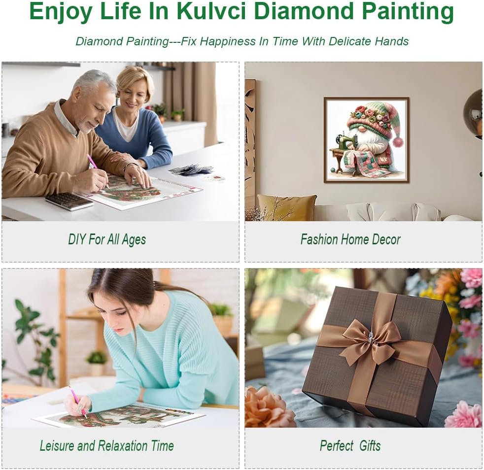 Gnome Diamond Painting Kit 5D DIY Art Craft Full Drill 30cm