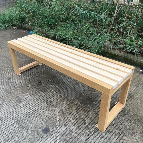 Solid Wood Garden Bench 100cm Backless Outdoor Patio Seat Brown