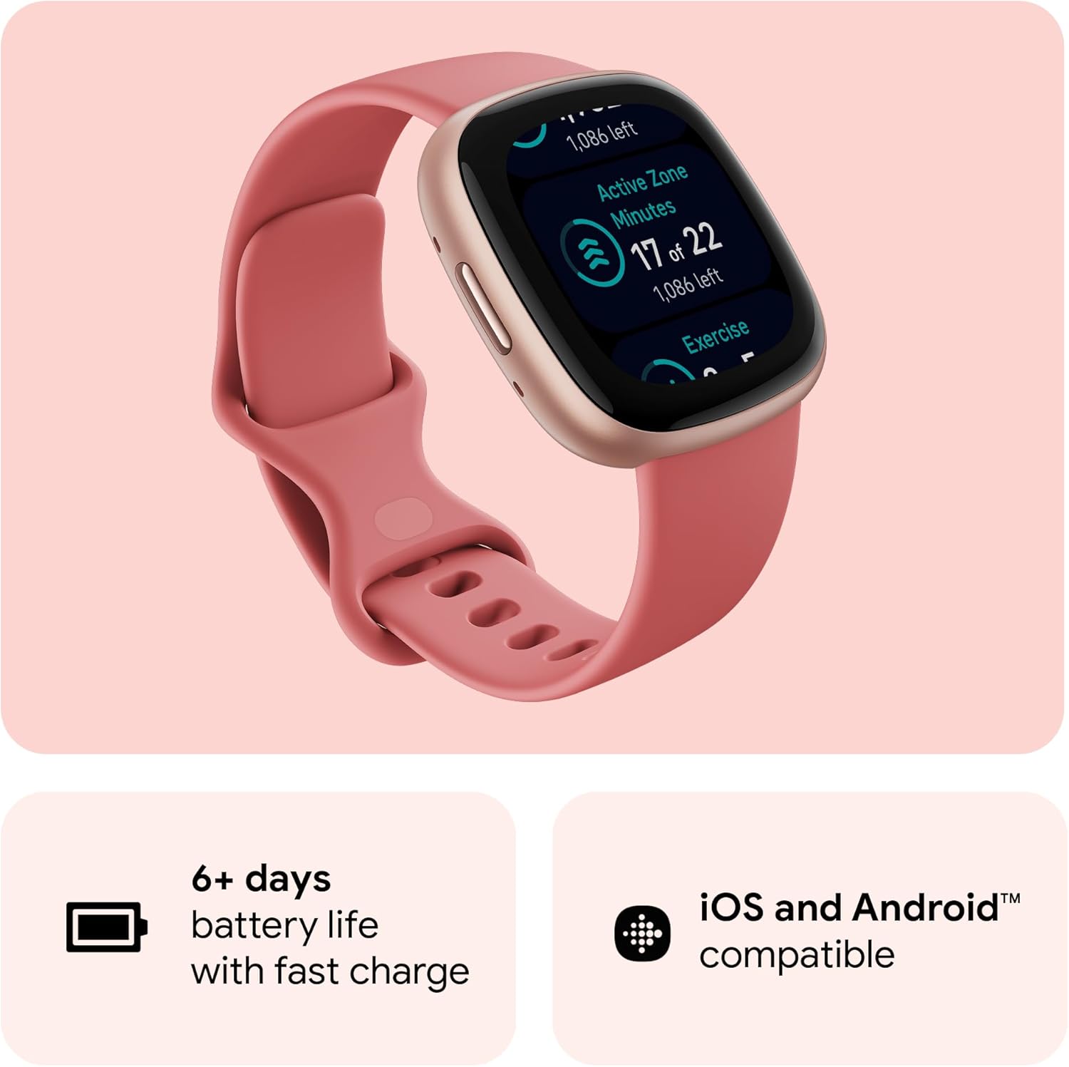 GPS Fitness Smart Watch 6 Day Battery Sleep Tracker