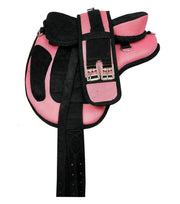 Pink Treeless English Horse Saddle 13 Inch Suede Set