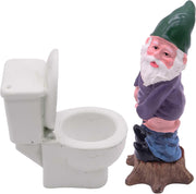 Funny Potty Gnome Statue Set Resin Garden Decor Mini Ornament