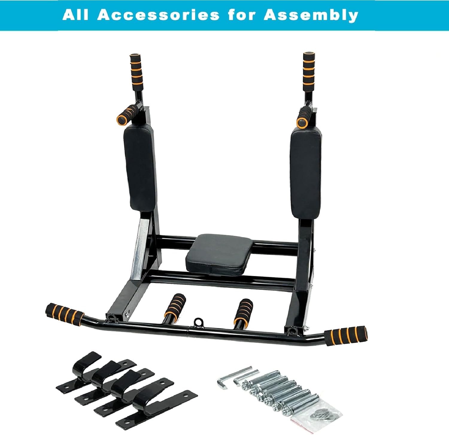 Wall Mounted Pull Up Bar Dip Station Multi Grip Home Gym Trainer