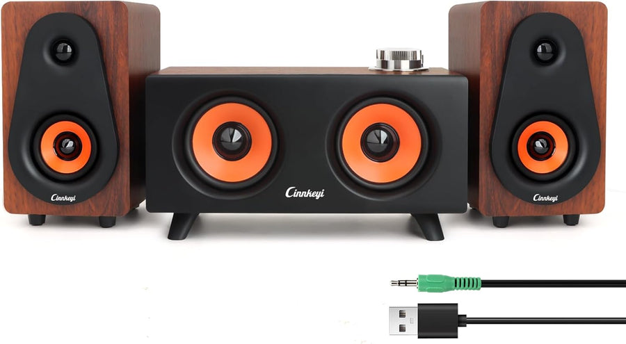 2.1 PC Speakers with Subwoofer Bluetooth USB 3.5mm Stereo Sound