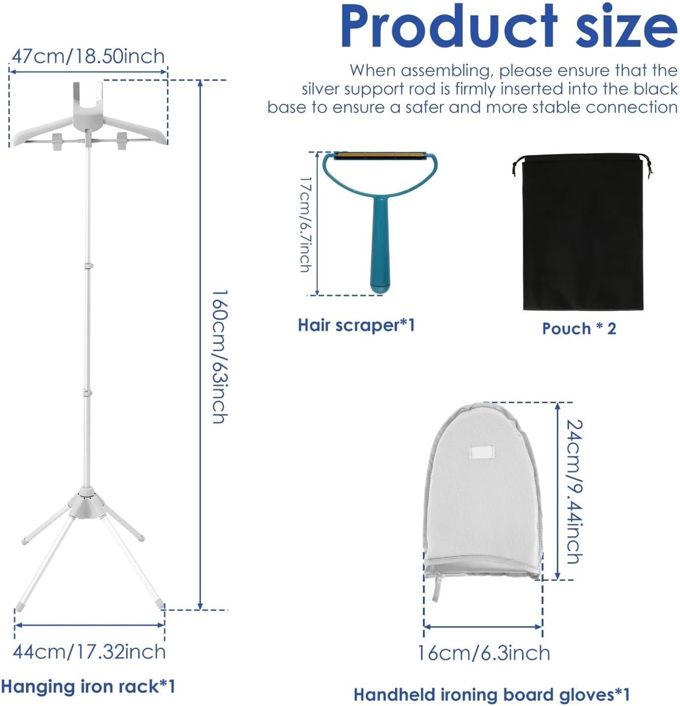 Portable Clothes Steamer Stand Adjustable Folding Garment Rack