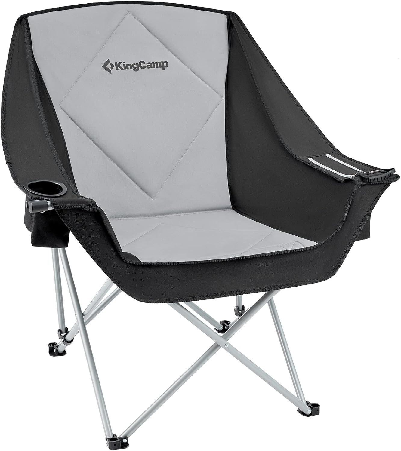 Oversized Moon Camping Chair 136KG Black Grey