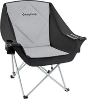 Oversized Moon Camping Chair 136KG Black Grey