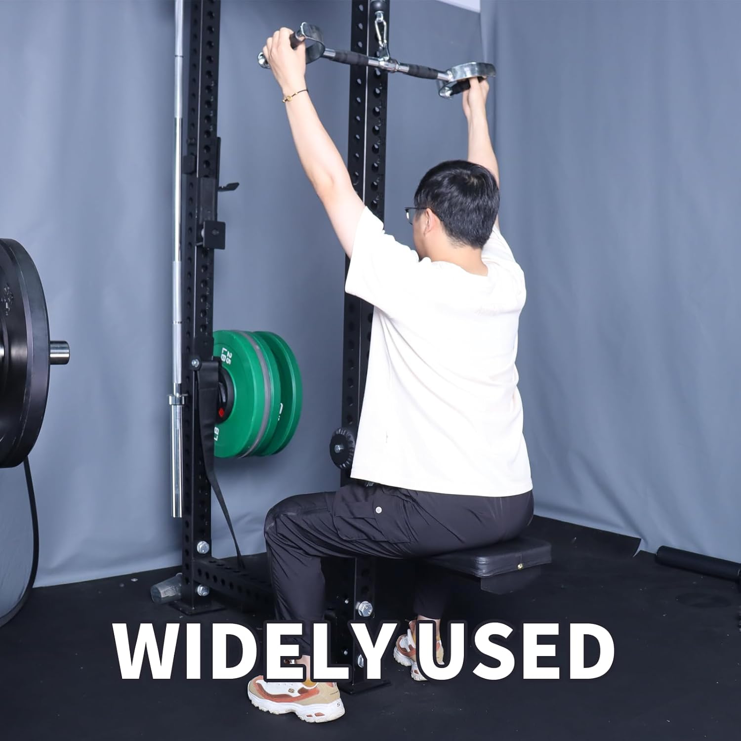 Lat Pulldown Attachment Power Rack Seat Adjustable Leg Hold Down