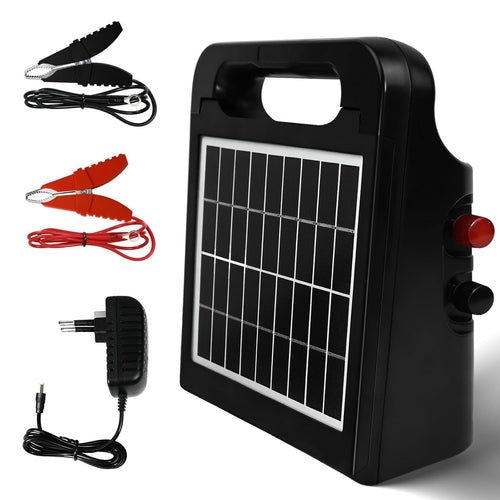 5KM Solar Electric Fence Charger 0.5J IP55 Energizer Kit