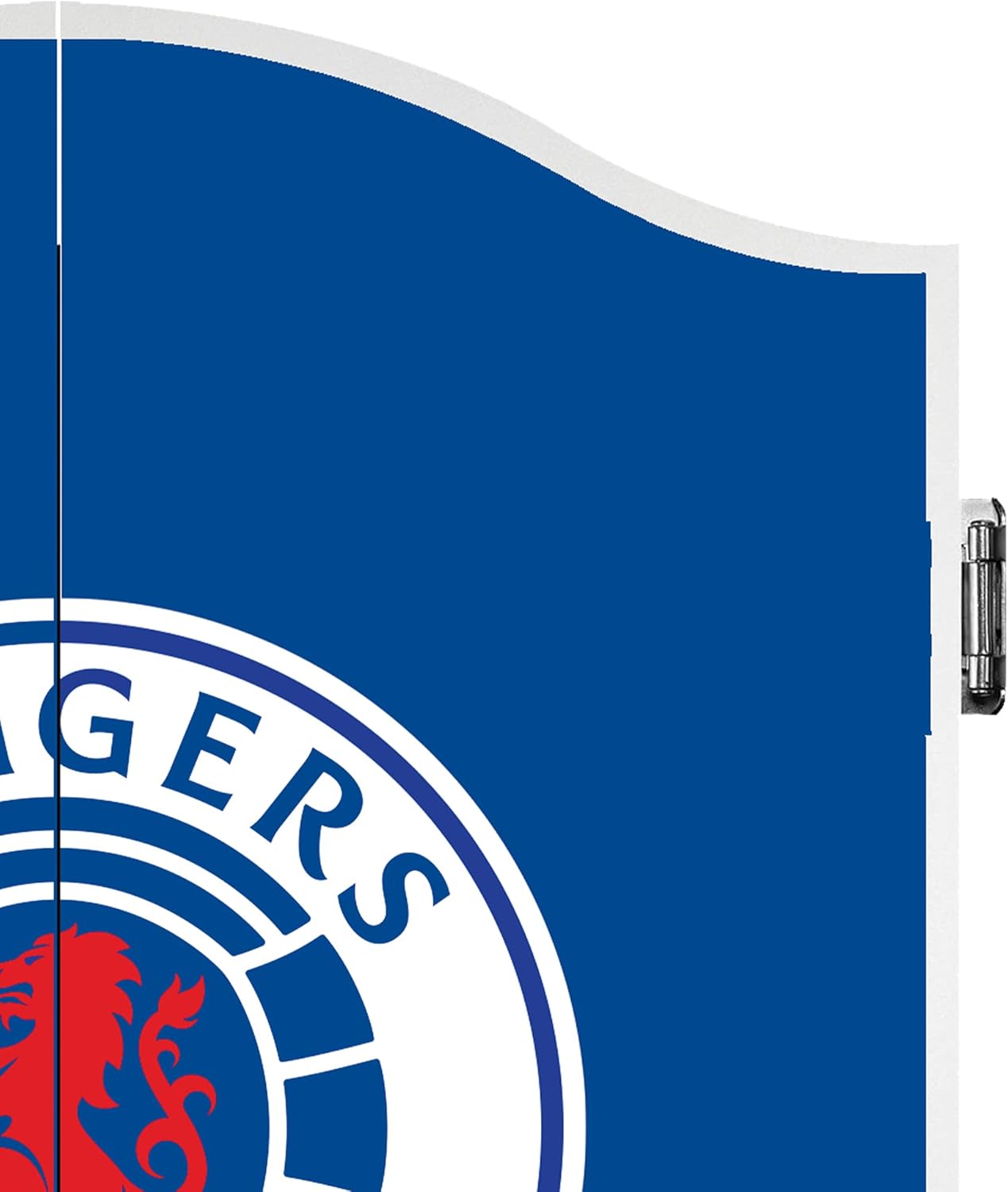 Wood Dartboard Cabinet Blue Wall Mount Scoreboard Doors 68cm