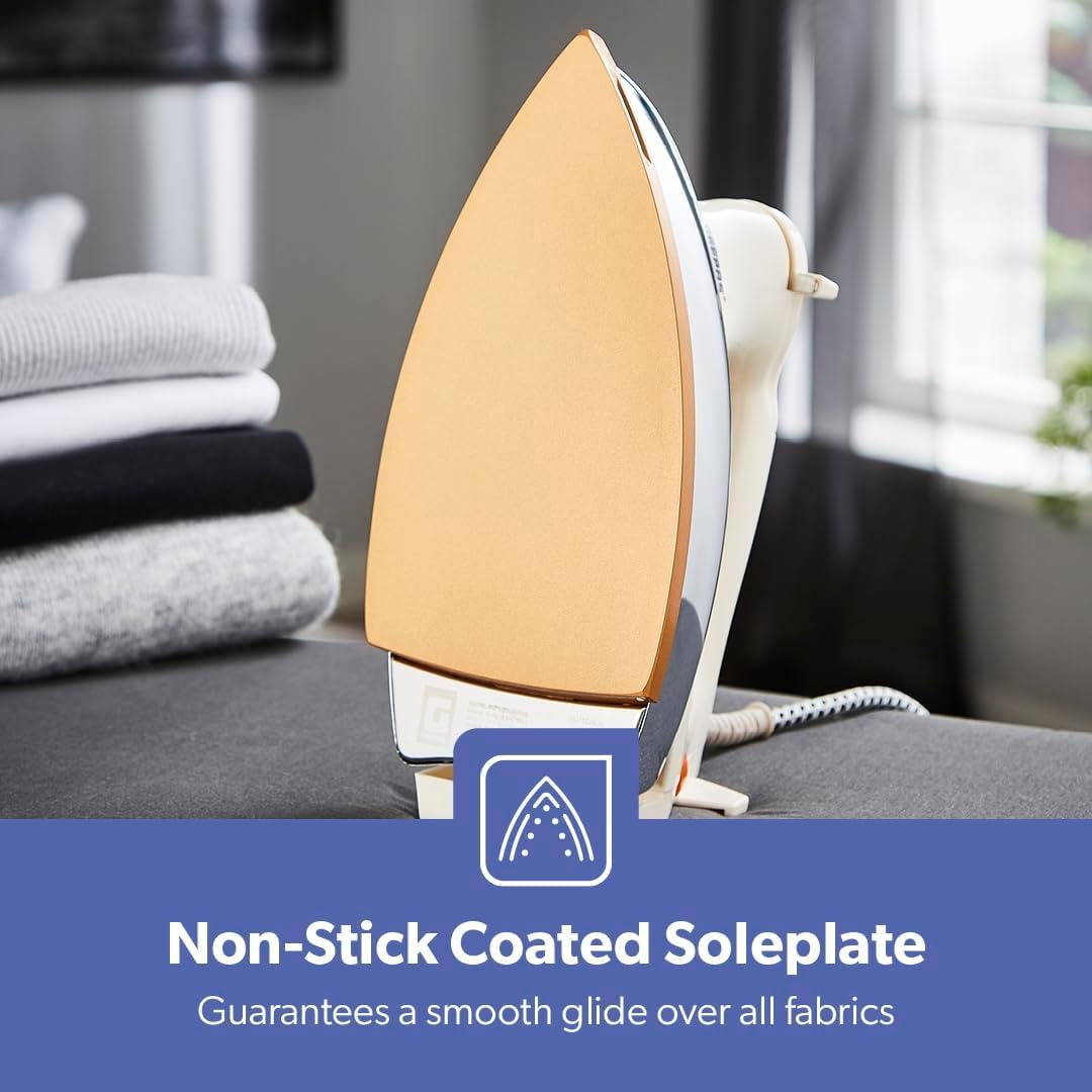 1200W Heavyweight Dry Iron Non Stick Soleplate Adjustable Temp