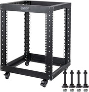 12U Open Frame Server Rack with Wheels 19 Inch Heavy Duty