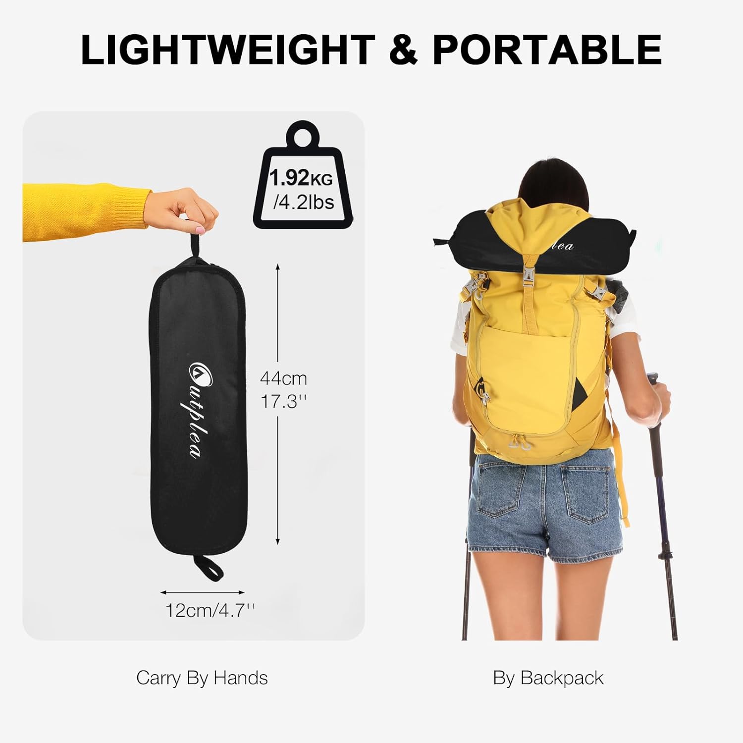 Black High Back Lightweight Camping Chair Portable Folding Seat
