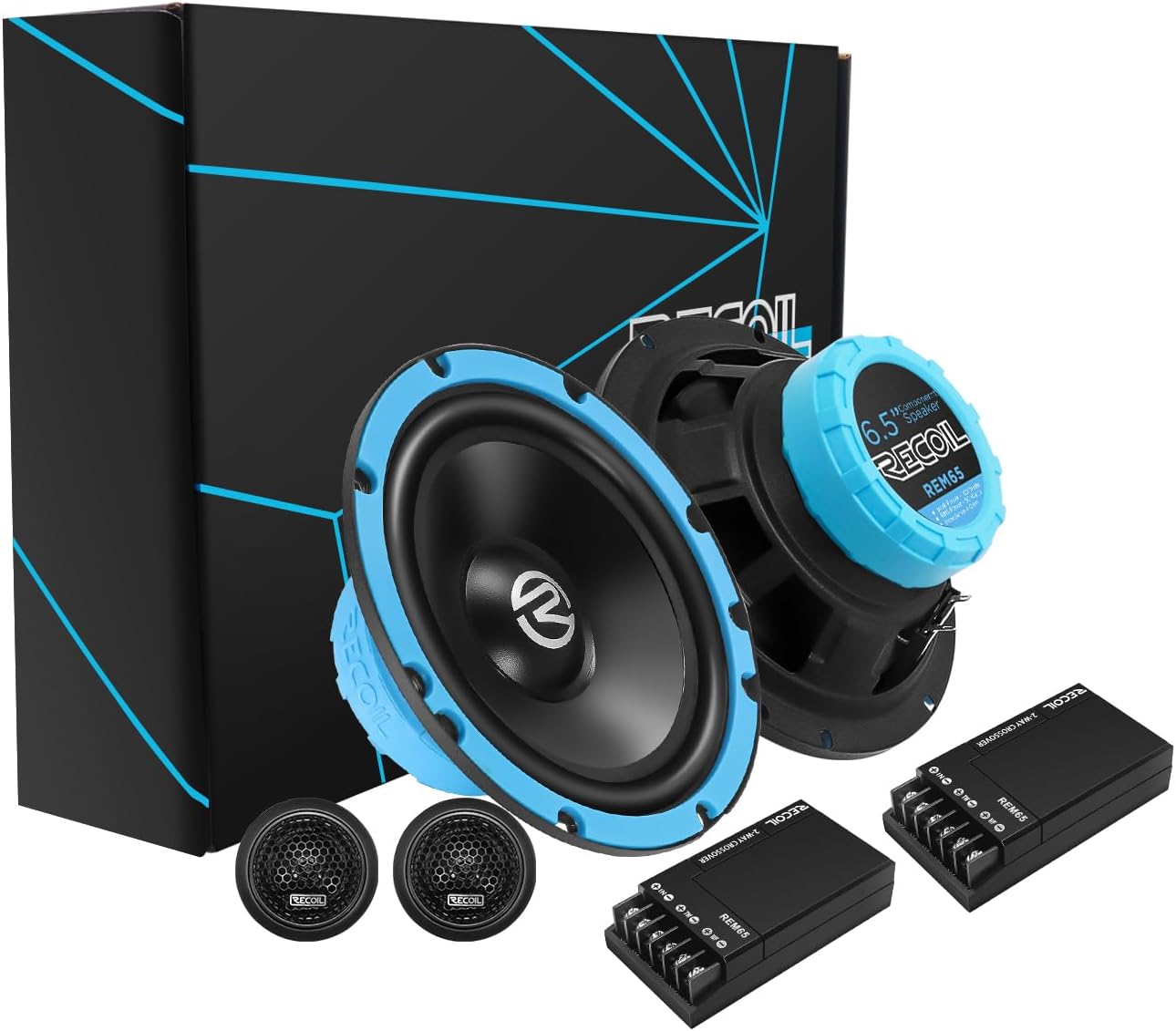 6.5 Inch Component Car Speakers 2 Way Tweeters 200W Audio Set