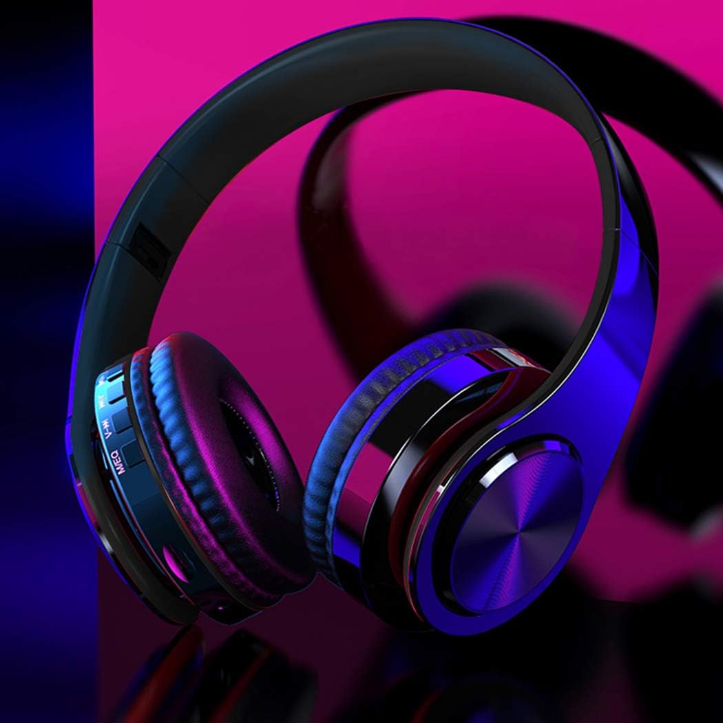 Wireless Over Ear Bluetooth Headphones Foldable HiFi Stereo With Mic