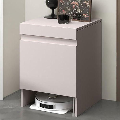 Robot Vacuum Storage Cabinet Grey Side Table Pull Out Shelf
