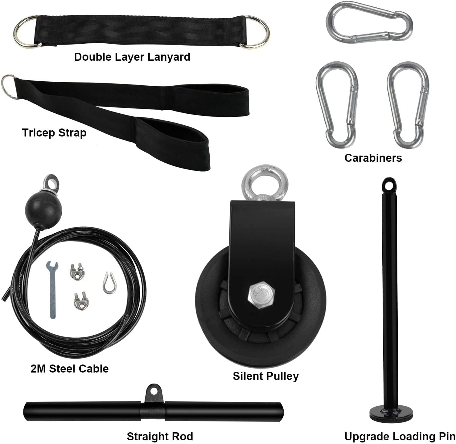 Home Gym Cable Pulley System LAT Pulldown Arm Strength Trainer