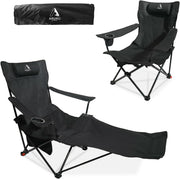 Reclining Beach Camping Chair with Footrest 300lb