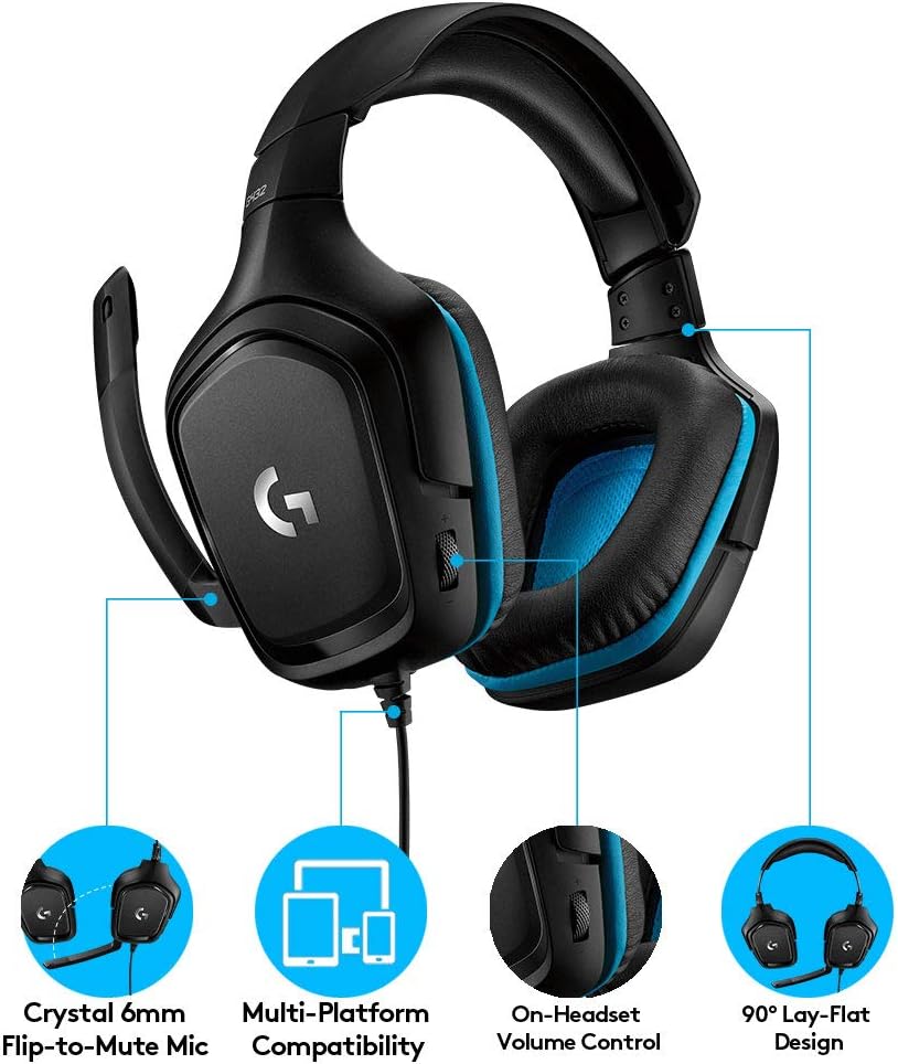 Wired Gaming Headset 7.1 Surround Sound 50mm Drivers Mic