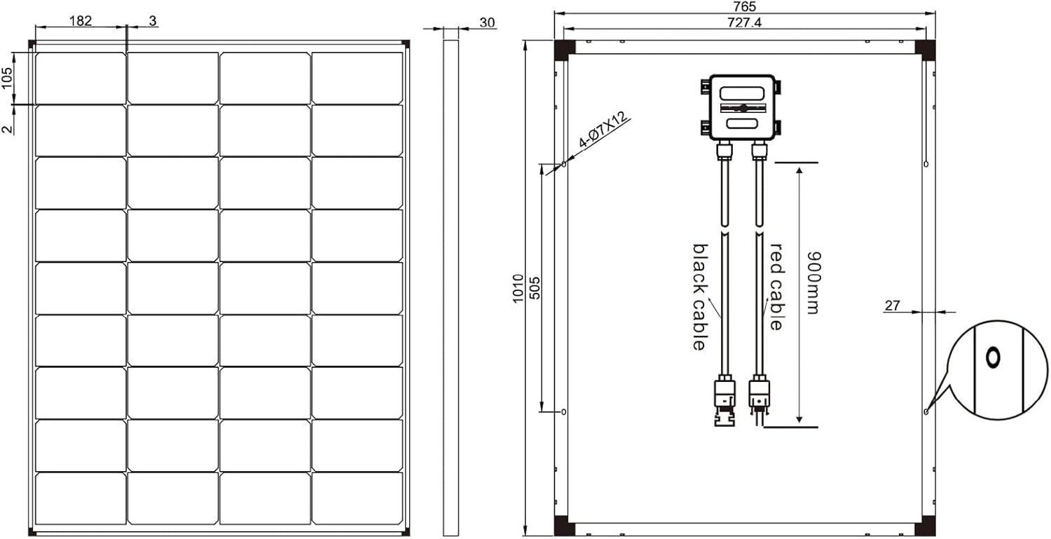 150W 12V Monocrystalline Solar Panel RV Boat Balcony
