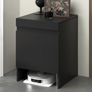 Robot Vacuum Storage Cabinet Black Side Table Pull Out Shelf