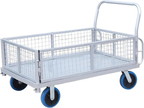 2200LB Platform Truck with Cage 8 Inch Wheel Cart