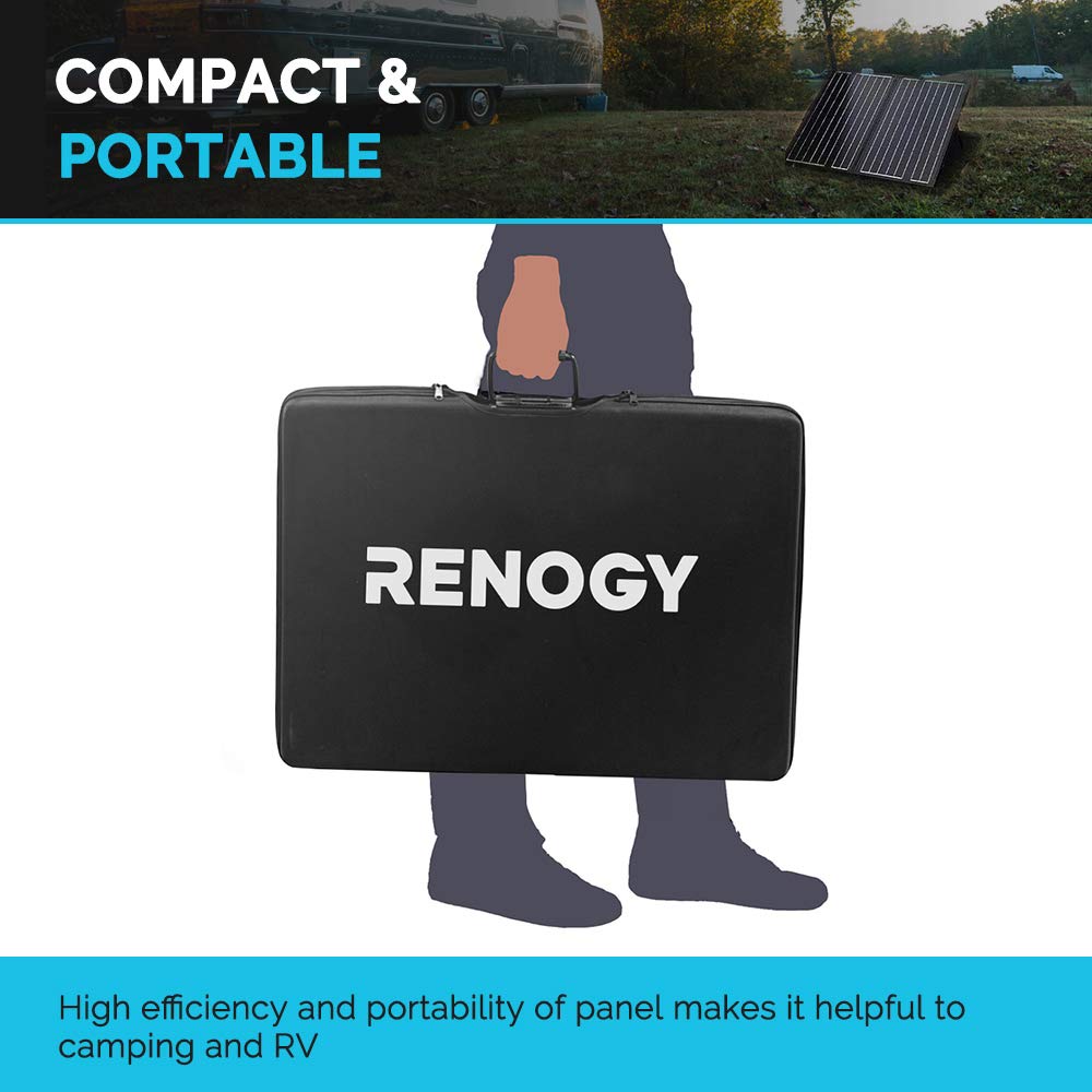 100W Foldable Solar Panel Suitcase 12V Portable RV Camping Power