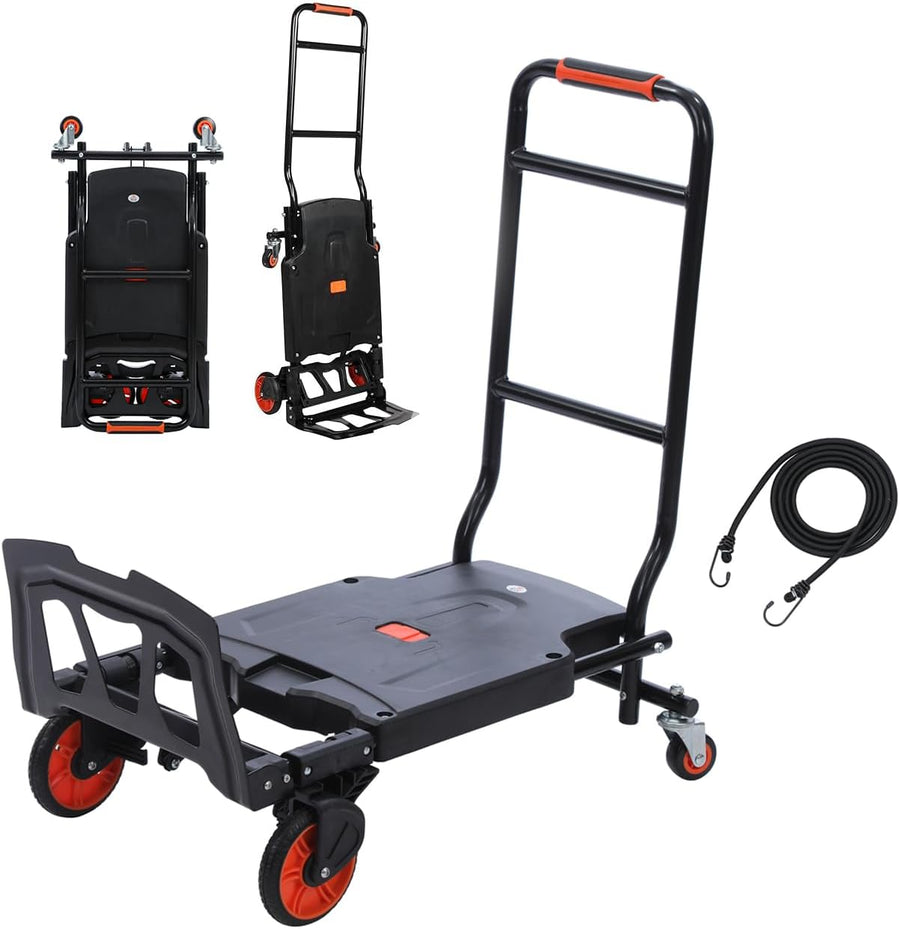 2 in 1 Folding Hand Truck Trolley 150KG Platform Dolly